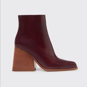 Gabriela Hearst Bordeaux leather Booties, 9.5